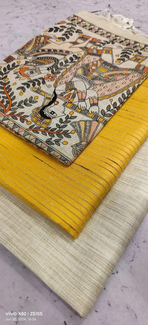 Premium Dupion Silk Elegance — Screen Print Edition
